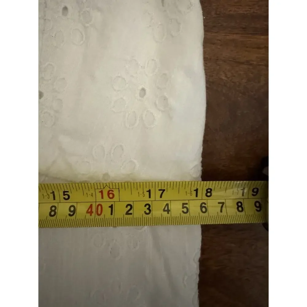 Old Navy Tie Front Eyelet Embroidered Cami Top Coquette Fairy Cottagecore Size L - Picture 5 of 9